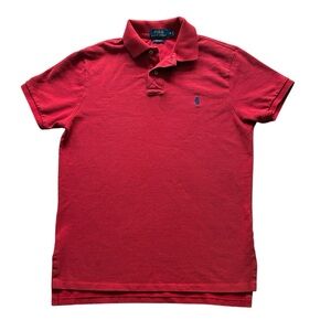 Polo Ralph Lauren Men’s Red Cotton Custom Fit Polo Shirt Size Medium